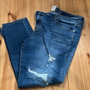 Ava & Viv Relaxed Blue Jeans with Faded Distressing